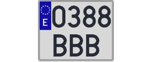 0388BBB matricula cuadrada