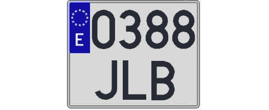 0388JLB matricula cuadrada
