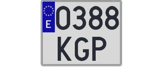 0388KGP matricula cuadrada
