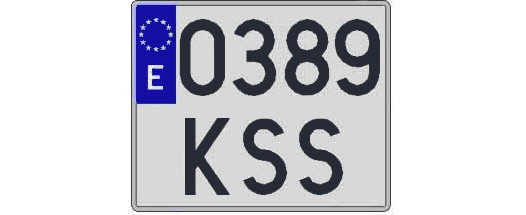 0389KSS matricula cuadrada