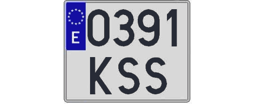 0391KSS matricula cuadrada