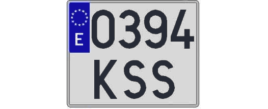 0394KSS matricula cuadrada