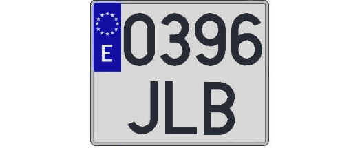 0396JLB matricula cuadrada