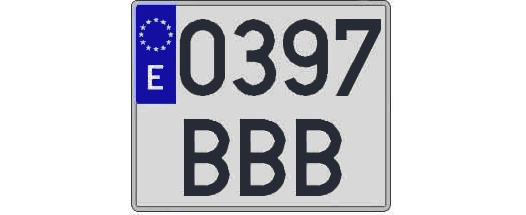 0397BBB matricula cuadrada