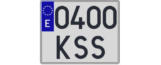 0400KSS matricula cuadrada