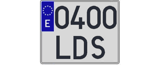 0400LDS matricula cuadrada