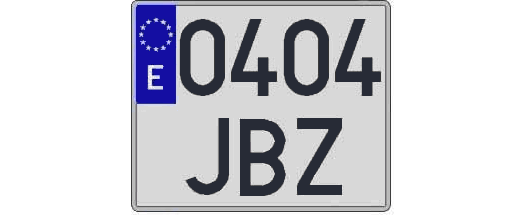 0404JBZ matricula cuadrada