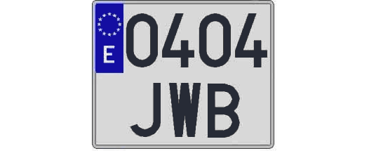 0404JWB matricula cuadrada