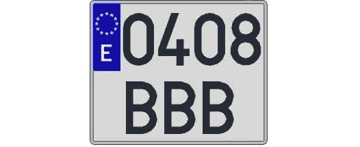0408BBB matricula cuadrada