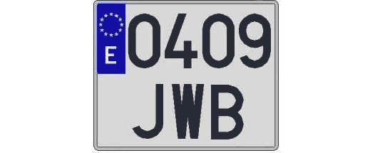 0409JWB matricula cuadrada