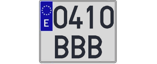 0410BBB matricula cuadrada