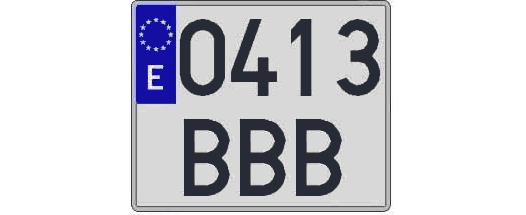 0413BBB matricula cuadrada