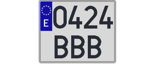 0424BBB matricula cuadrada