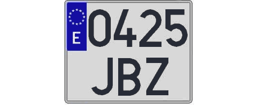 0425JBZ matricula cuadrada
