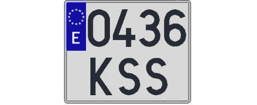 0436KSS matricula cuadrada