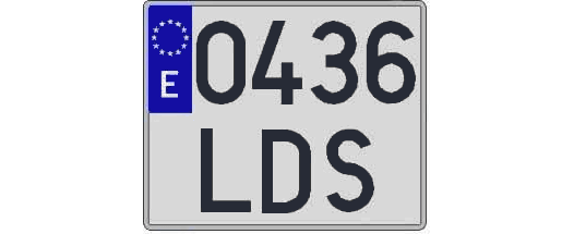 0436LDS matricula cuadrada