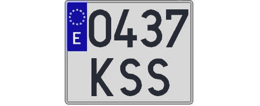 0437KSS matricula cuadrada