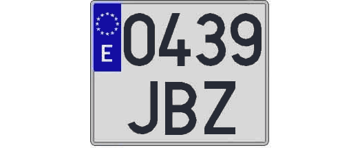 0439JBZ matricula cuadrada
