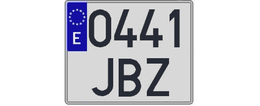 0441JBZ matricula cuadrada