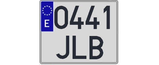 0441JLB matricula cuadrada