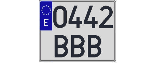 0442BBB matricula cuadrada