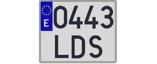 0443LDS matricula cuadrada