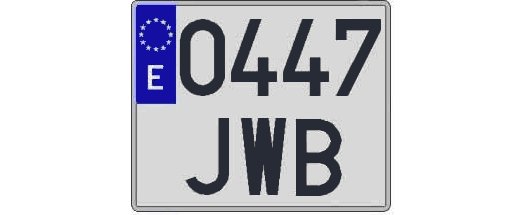 0447JWB matricula cuadrada