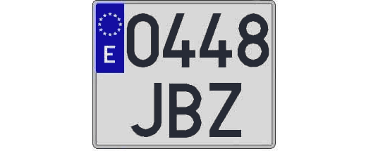 0448JBZ matricula cuadrada
