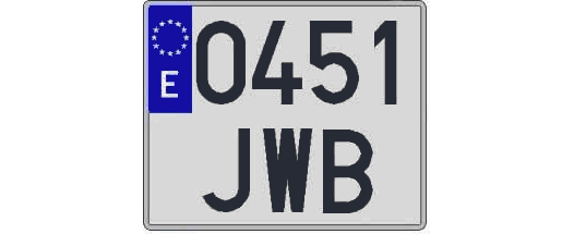 0451JWB matricula cuadrada