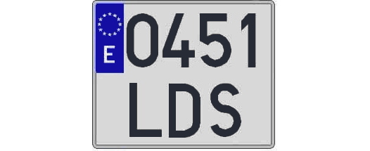 0451LDS matricula cuadrada