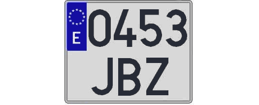 0453JBZ matricula cuadrada
