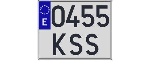 0455KSS matricula cuadrada