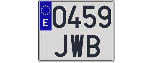 0459JWB matricula cuadrada