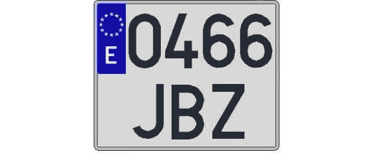 0466JBZ matricula cuadrada