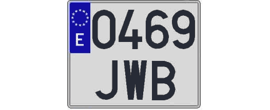 0469JWB matricula cuadrada