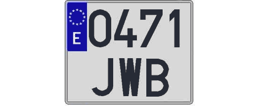 0471JWB matricula cuadrada