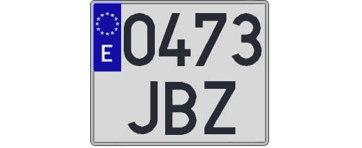 0473JBZ matricula cuadrada