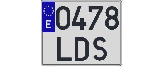 0478LDS matricula cuadrada