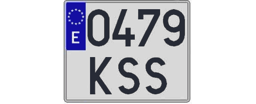 0479KSS matricula cuadrada