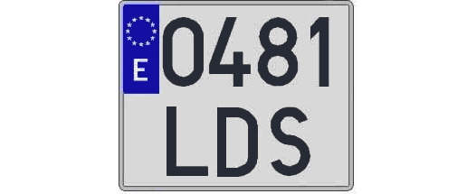 0481LDS matricula cuadrada
