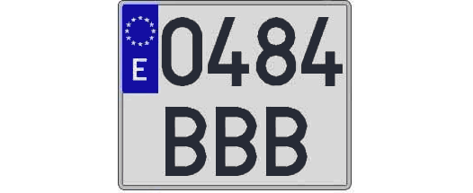 0484BBB matricula cuadrada