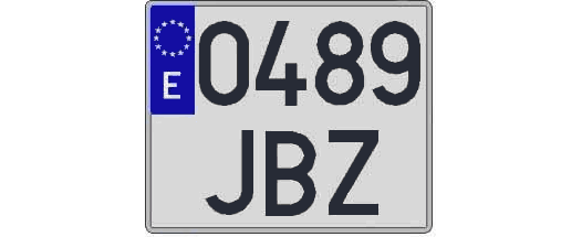 0489JBZ matricula cuadrada