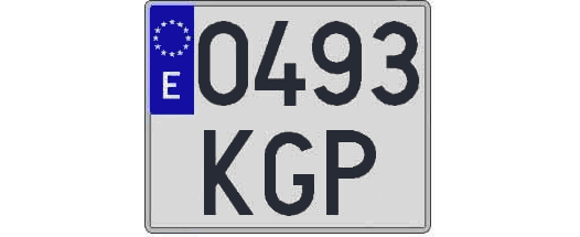 0493KGP matricula cuadrada