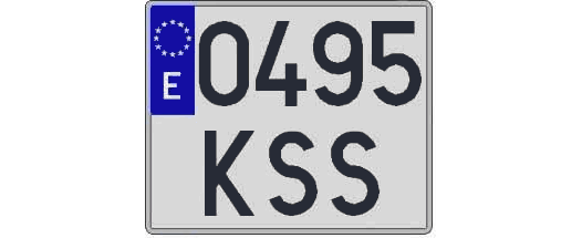 0495KSS matricula cuadrada