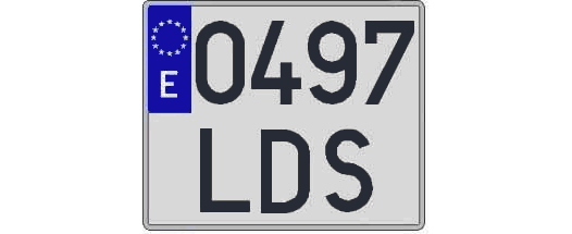 0497LDS matricula cuadrada