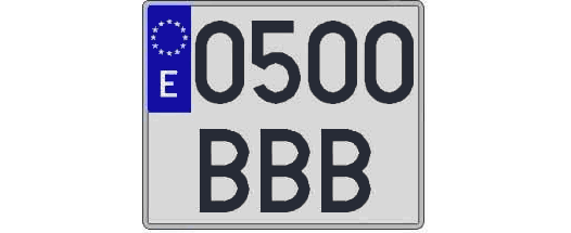 0500BBB matricula cuadrada