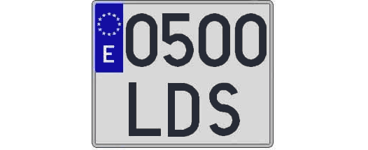 0500LDS matricula cuadrada