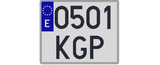 0501KGP matricula cuadrada