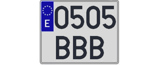 0505BBB matricula cuadrada