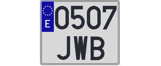 0507JWB matricula cuadrada